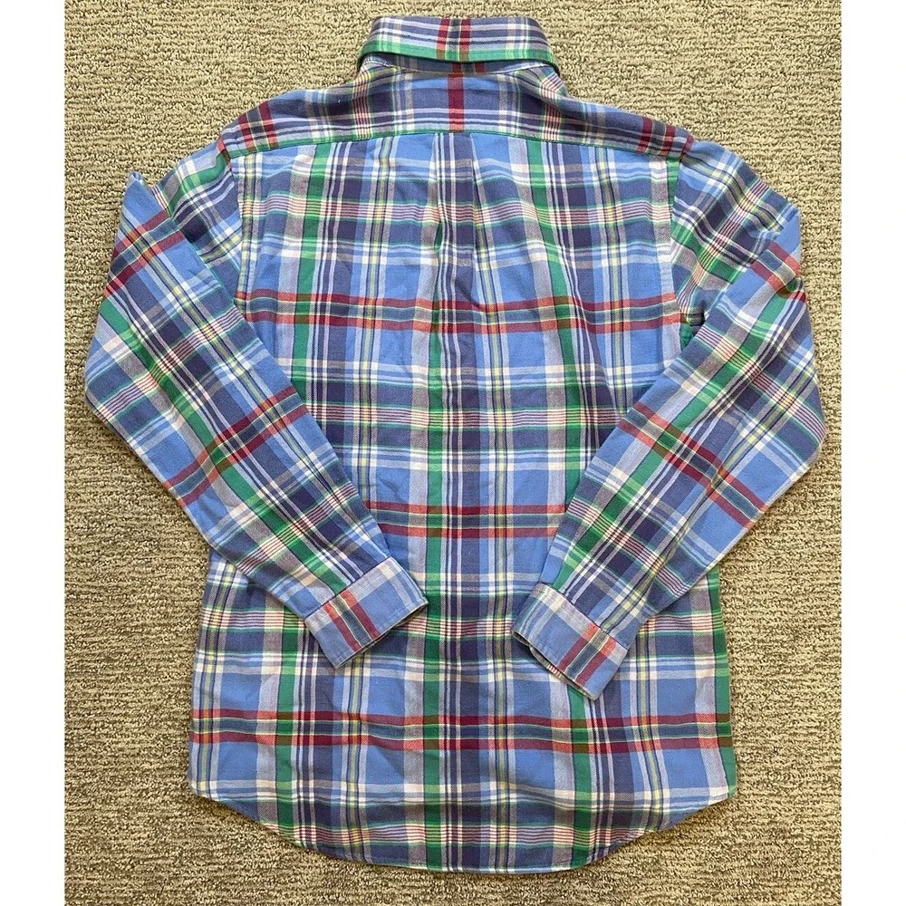 Polo Ralph Lauren Mens Shirt M Plaid Double Layer Lined Long Sleeve Button‎